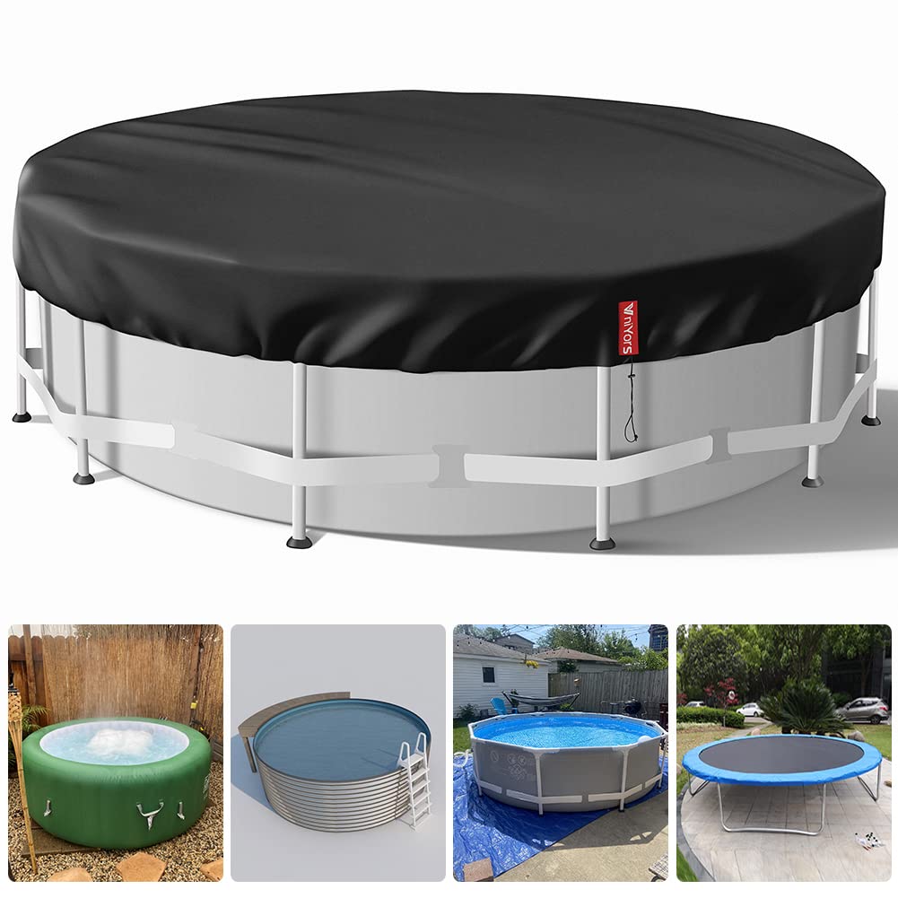 VniYors Poolabdeckung Rund 244, 420 D Oxford-Stoffpoolplane und Pool Abdeckplane, Uv-Schutz Pool Abd