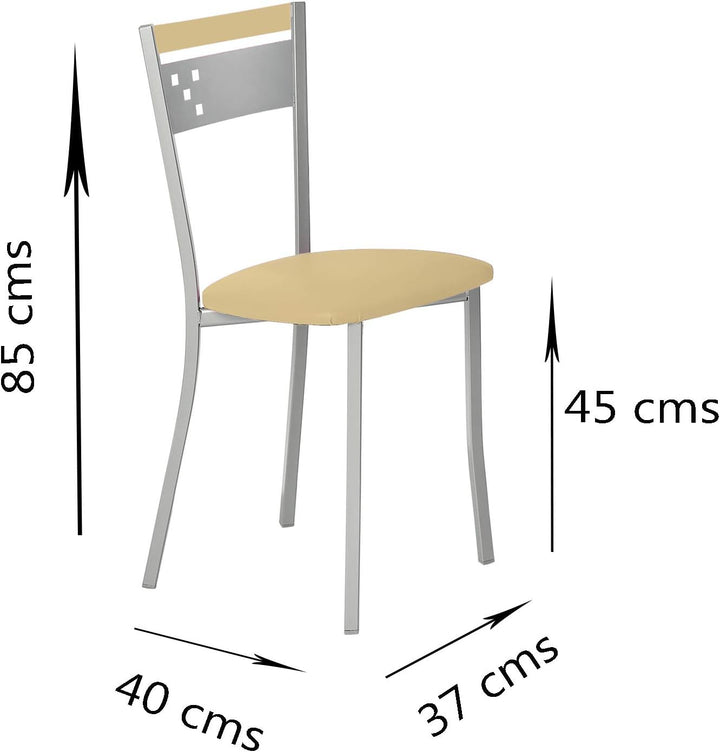 ASTIMESA SCCABE kuechenstuhl, Metall Kunstleder Aluminium, beige, Altura de asiento 45 cms, Beige
