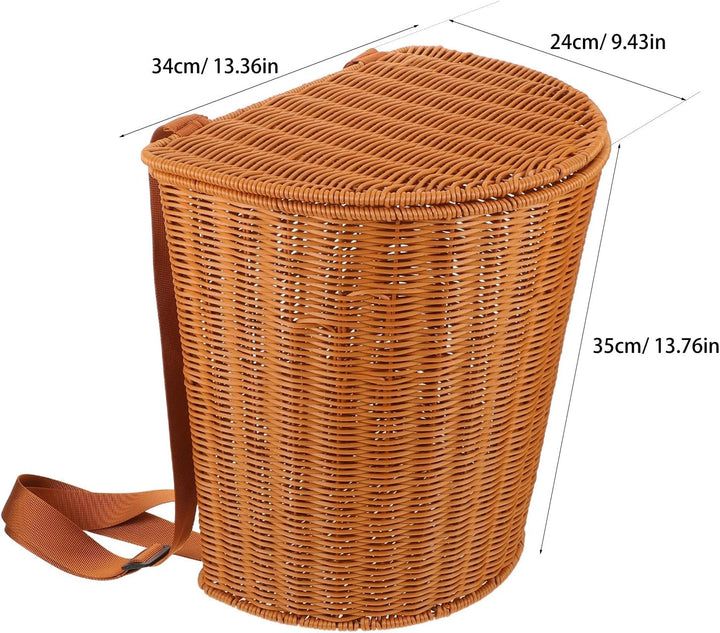 TOYANDONA Rattan-Outdoor-Rucksack: Geflochtener Weidenkorb mit verstellbaren Riemen für die Teeernte