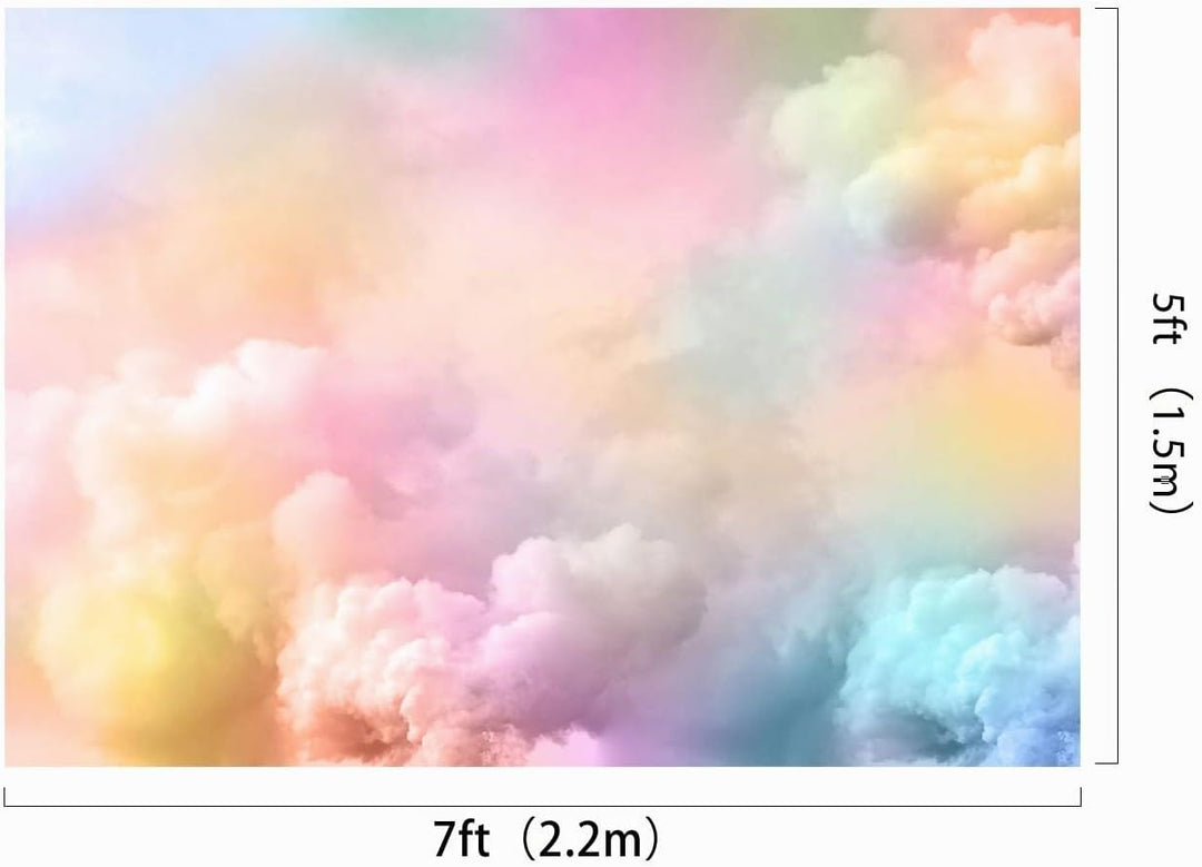 Kate Hintergründe 2.2x1.5m Sky Clouds Fotografie Hintergründe Sweet Girl Verträumte Regenbogenfarben