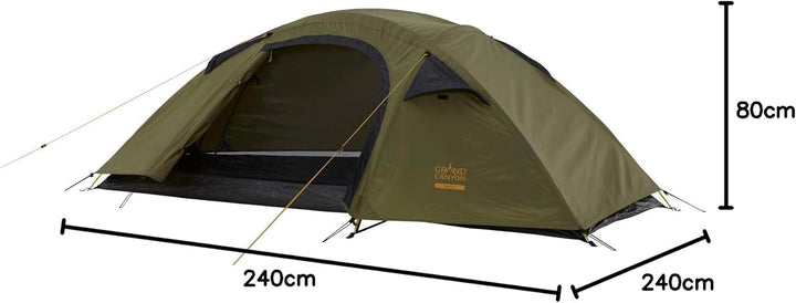 Grand Canyon APEX 1 - Kuppelzelt für 1-2 Personen | Ultra-leicht, wasserdicht, kleines Packmass | Ze