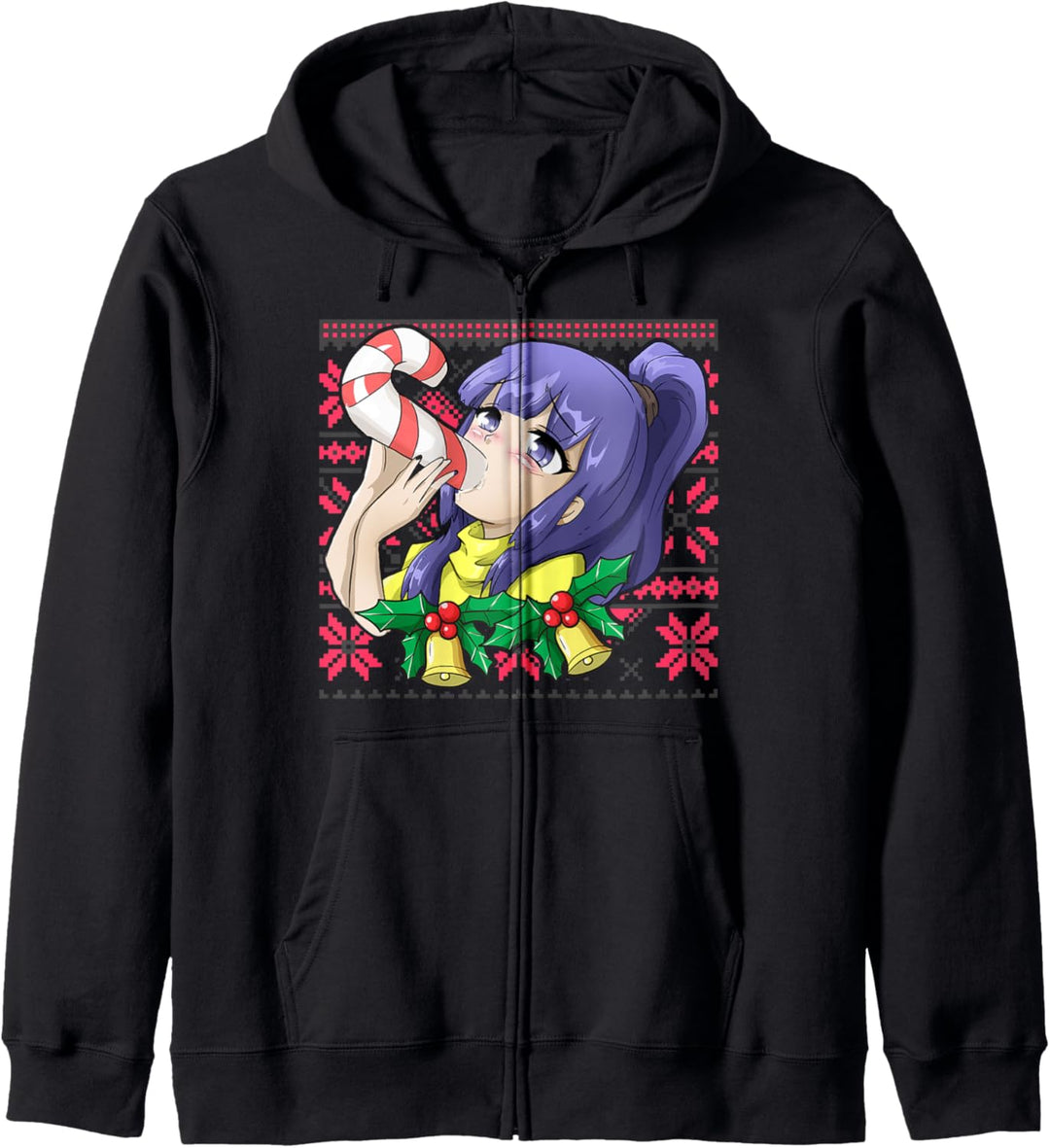 Ugly Christmas Otaku Ahegao Weihnachten Ecchi Etchi Hentai Kapuzenjacke