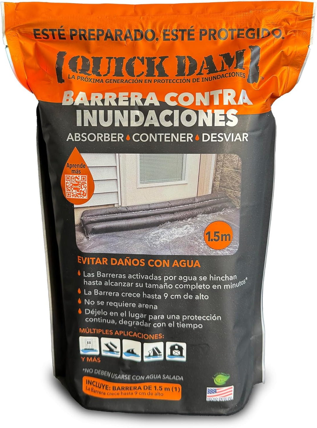 Quick Dam QD65-1 1 per Pack Flood Barrier, 5', Black by Quick Dam 5-ft Hochwassersperre, 5-ft Hochwa