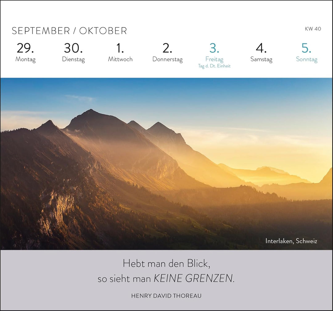 Postkartenkalender 2025: Zauber der Berge: Wochenkalender zum Aufstellen, Tischkalender mit Spiralbi