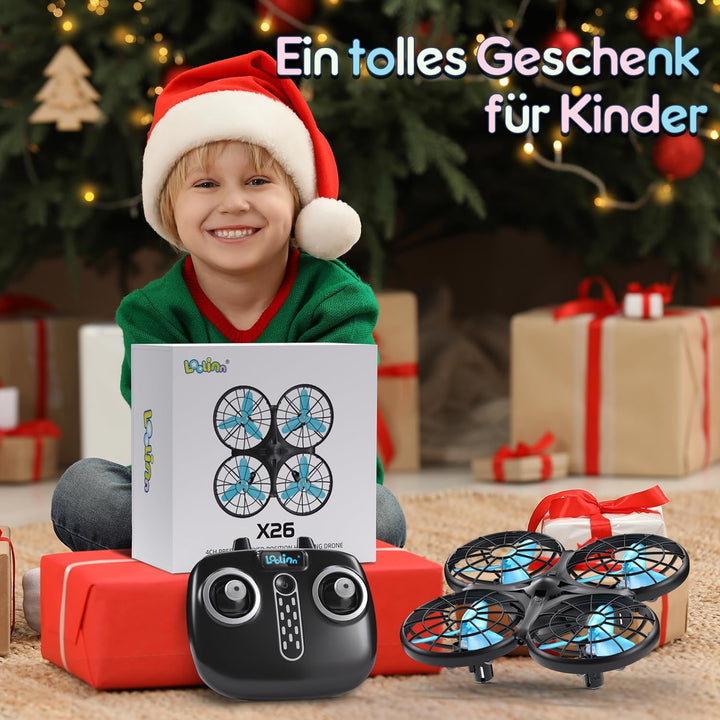 Loolinn | Drohne für Kinder Geschenk - Mini Drohne, RC Quadrocopter mit Antikollisionstechnologie /