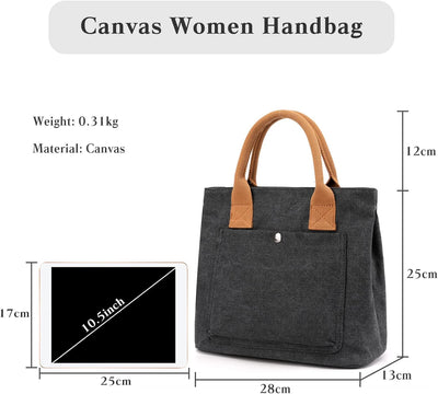 PORRASSO Segeltuch Handtasche Damen Tote Bag Frauen Henkeltaschen für Datieren Arbeit Täglicher Gebr