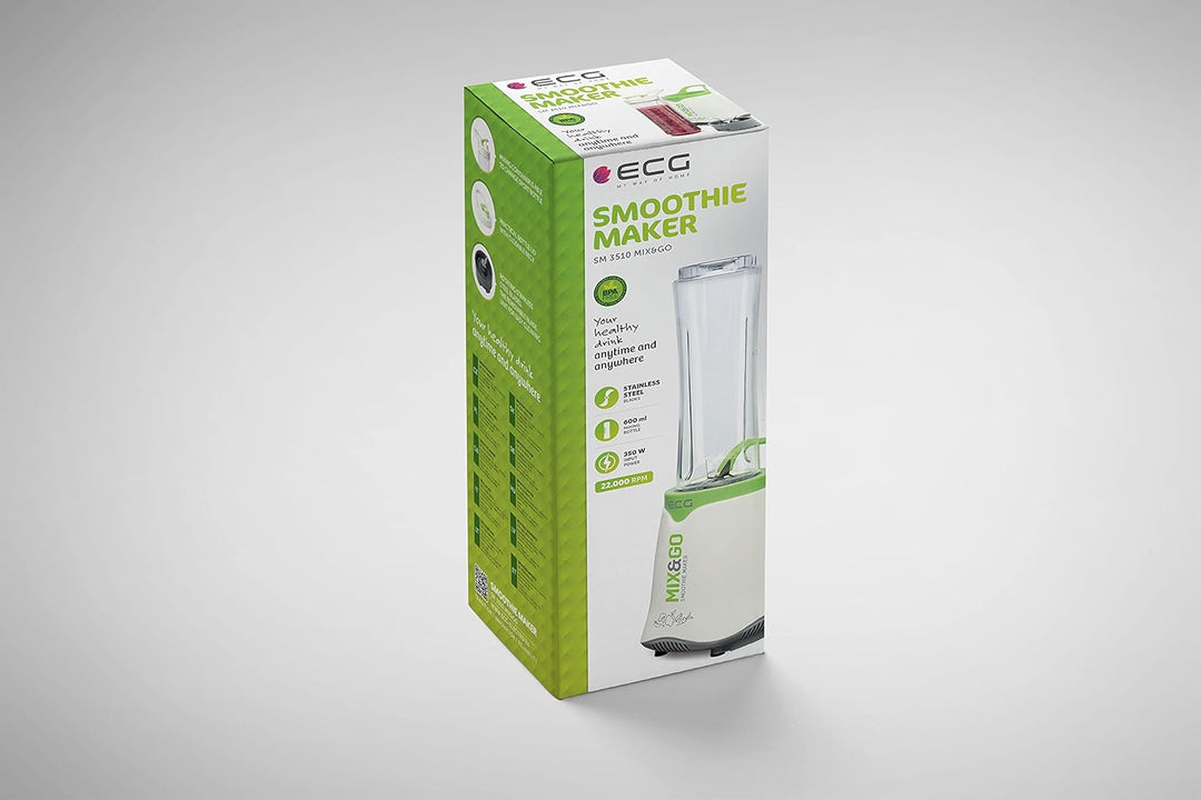 ECG SM 3510 Mix&Go Smoothie mixer, 350, Kunststoff, Weiss-Grün