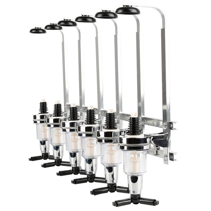 6 Way Bar Drinks Dispenser Universal Kitchen Bottle Holder and Pourer (6 Bottles), 6 Bottles