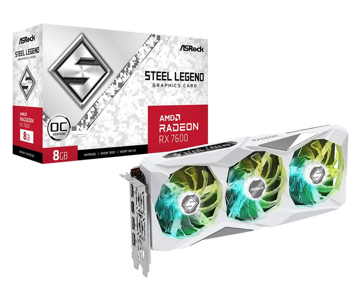 Asrock Radeon RX 7600 Steel Legend 8 GB, 8192 MB GDDR6 RX 7600 Steel Legend 8GB, RX 7600 Steel Legen