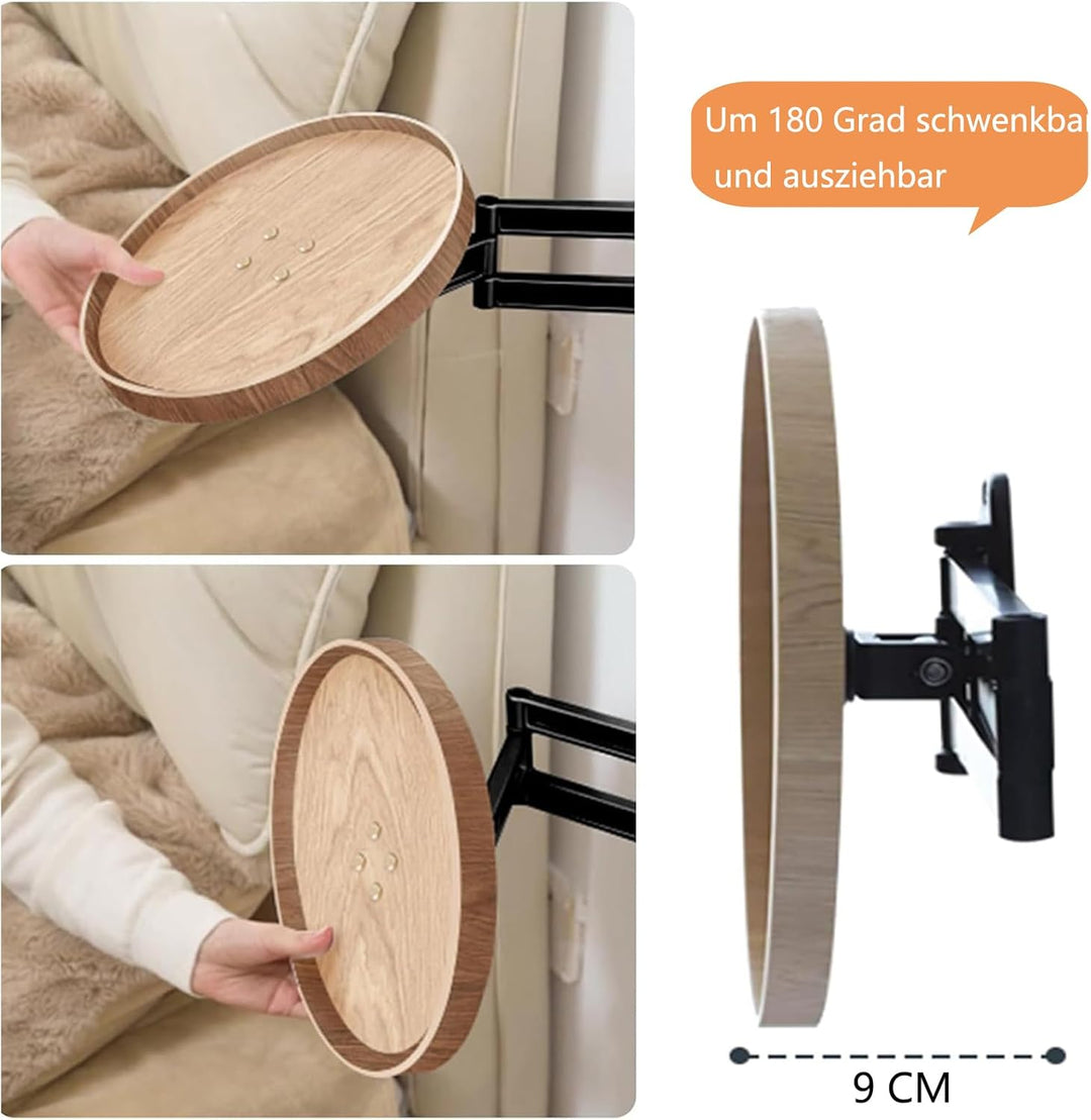 Klapptisch Wandmontage, Runder Klapptisch Mit Einziehbarem Regal Wandtisch Um 180 Grad Drehbares Wan