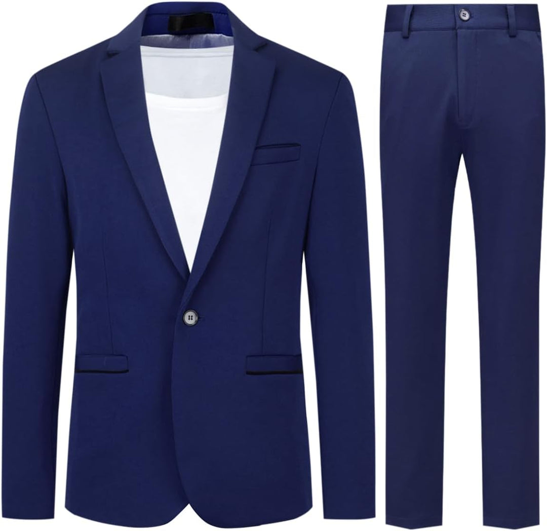 Allthemen Anzug Herren 2 Teilig Slim Fit Herrenanzug EIN Knopf Business Hochzeitanzug für Männer M D