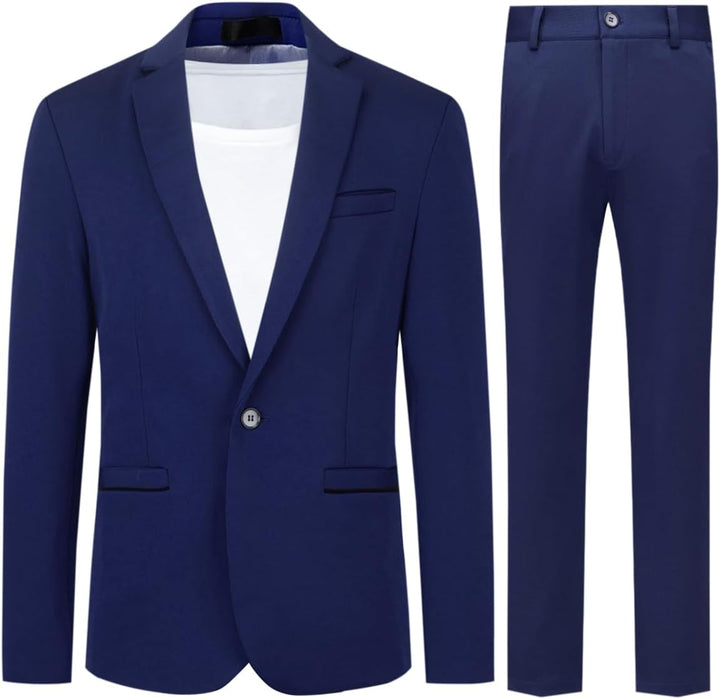 Allthemen Anzug Herren 2 Teilig Slim Fit Herrenanzug EIN Knopf Business Hochzeitanzug für Männer M D