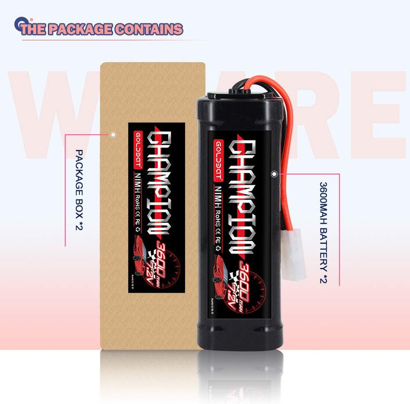 GOLDBAT RC Akku 3600mAh NiMH Akku 7.2V Pack Batterie Ersatzakku Für RC Autos Flugzeug Helikopter Boo