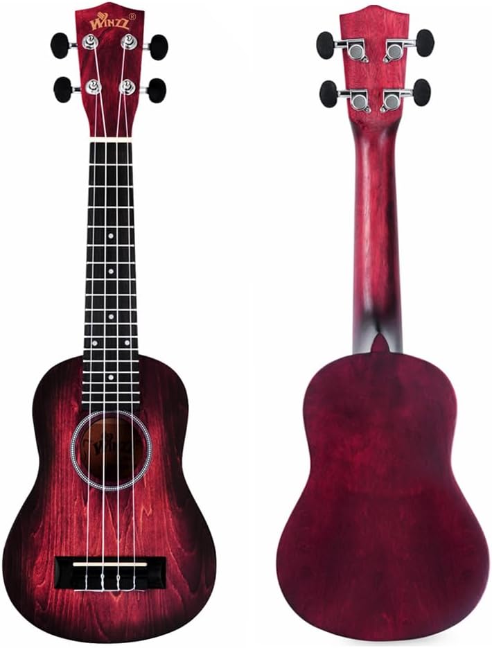 Winzz 21" Sopran Ukulele Anfänger Set Kinderm Erwachsene, Einzigartiges Farbdesign, mit Tasche, Stim