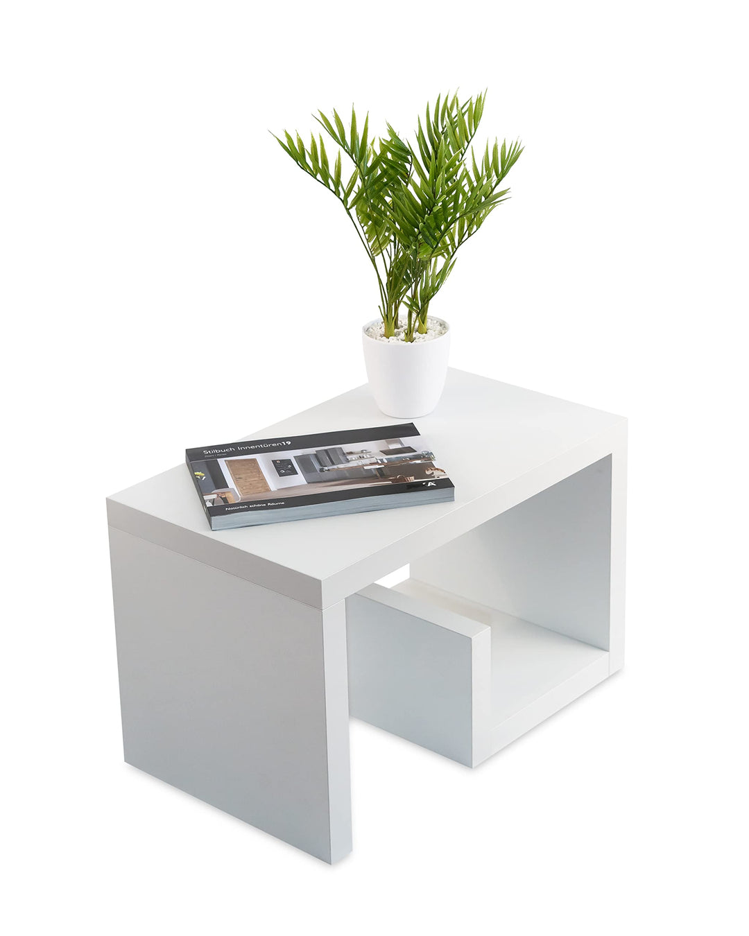 STEMA Seyfried Beistelltisch Gerd in Weiss - Nachttisch, Couchtisch 60x37x36 - Keine Montage fest ve