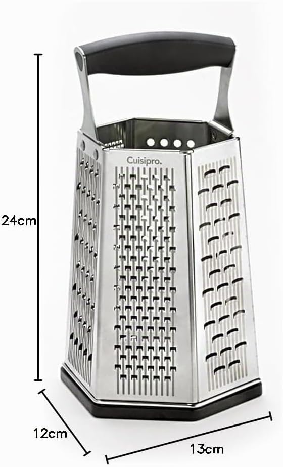 Cuisipro 7-in-1 Turmreibe Reiben, Edelstahl 301-Klinge, 304-Rahmen, PP Griff, TPR/ABS-Bodenteil, 14