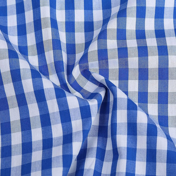 KOJOOIN Trachtenhemd Slim fit Herren kariert Hemd Freizeithemd Langarmhemd Hemd Bestickt Baumwolle -