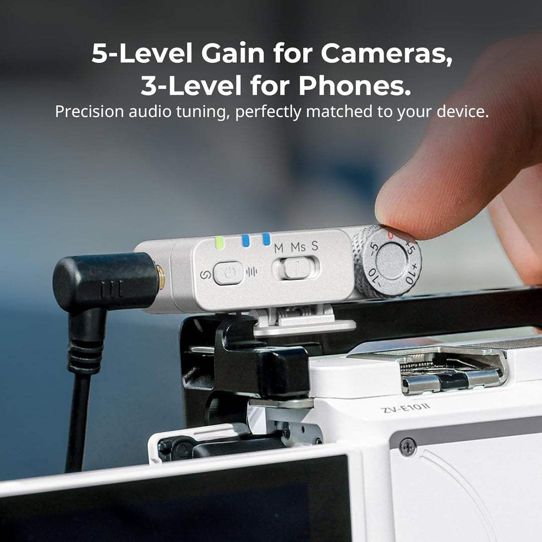 SMALLRIG S70 Drahtloses Mikrofon mit USB-C- und 3,5-mm-Anschluss für Smartphones/Tablets/Kameras, Un