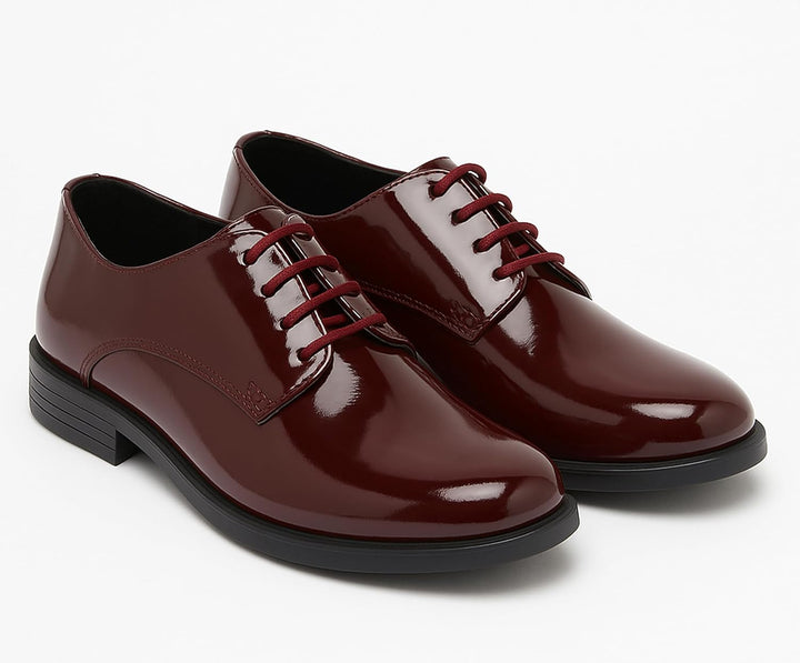 SIRRI Jungen-Derby-Schuhe aus Lackleder für formelle Kleidung zum Schnüren für Hochzeit und Abschlus