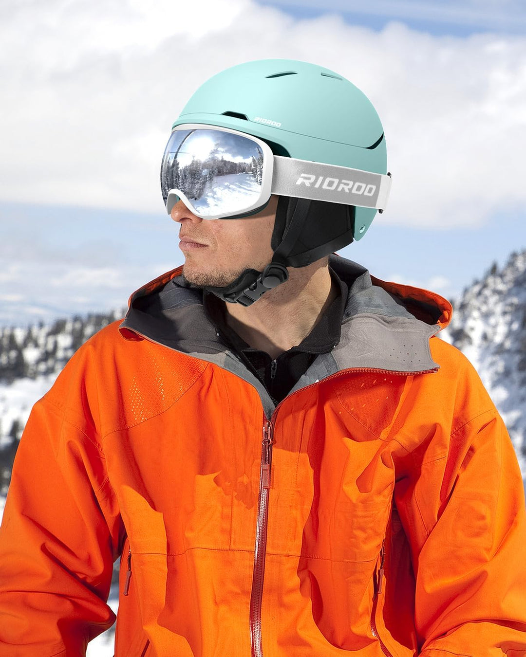 RIOROO Skihelm, Skihelme Herren Damen Jugendliche Grössenverstellbar,Warme Flusen-Ohrpolster Snowboa