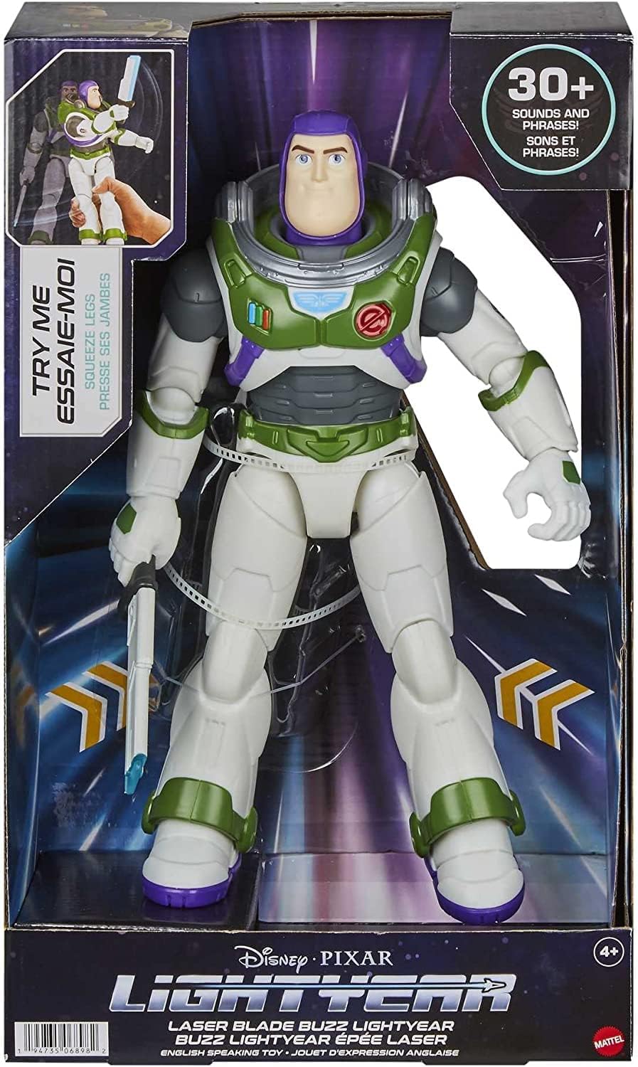 Buzz Lightyear Disney and Pixar Lightyear Toys, Talking 12 Inch Action Figure with Motion, Light and