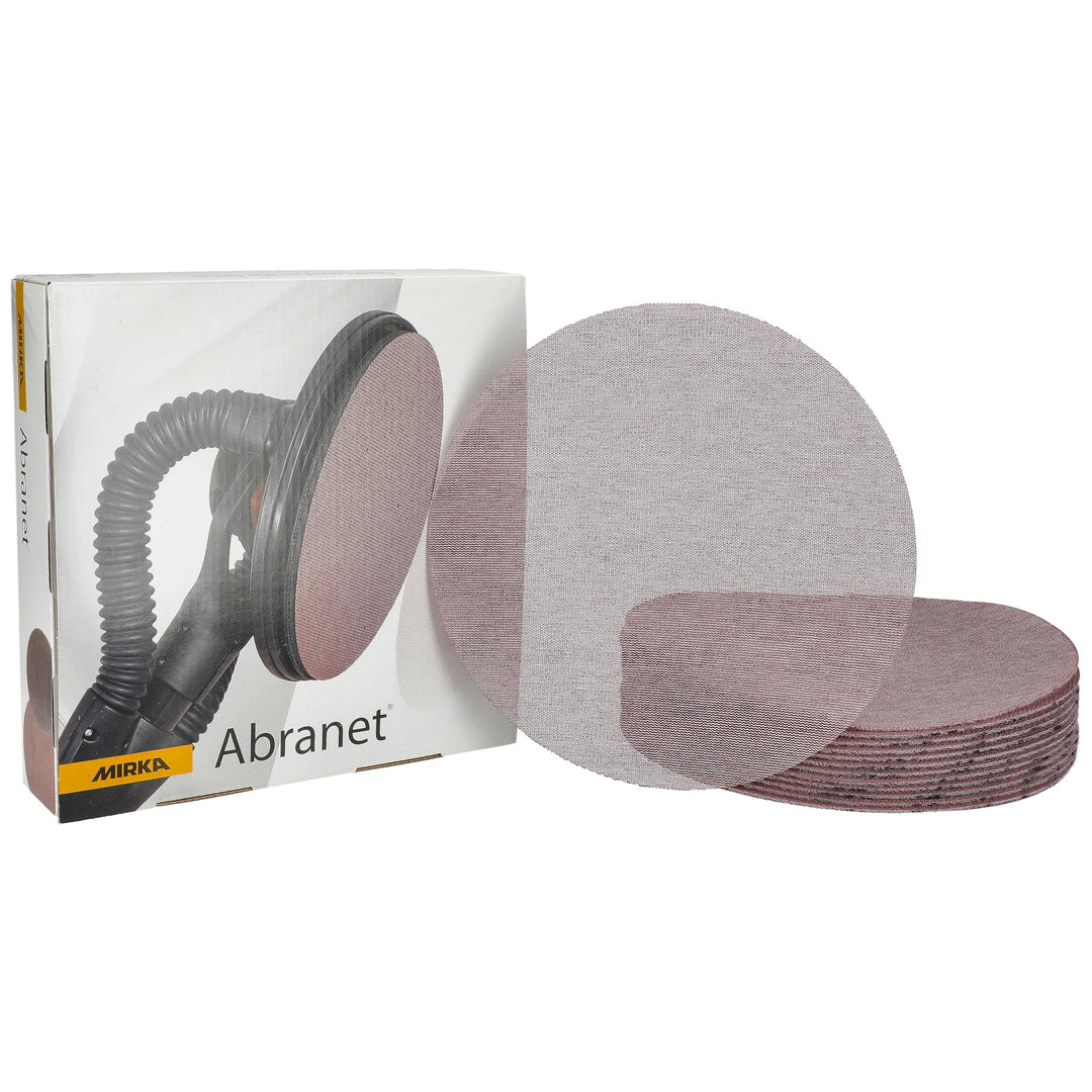 Mirka Abranet Netz-Schleifscheiben Ø 225 mm Klett / Korn P240 / 25 Stk / zum Schleifen von Holz, Spa