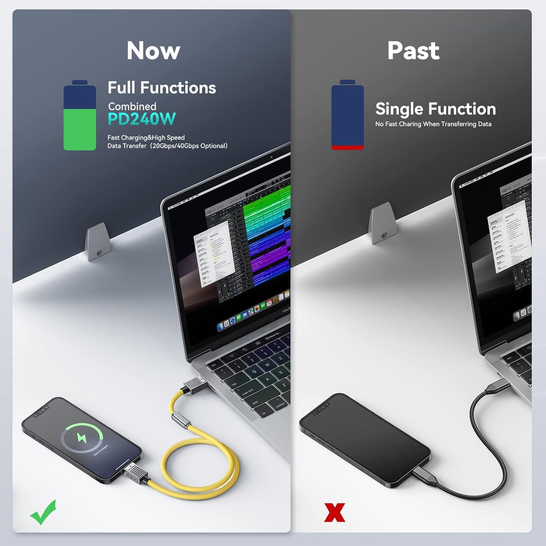 Yottamaster USB C auf USB C Kabel 240W, USB 4 Kabel für Thunderbolt 3/4 Unterstützt 40Gbps Datenüber