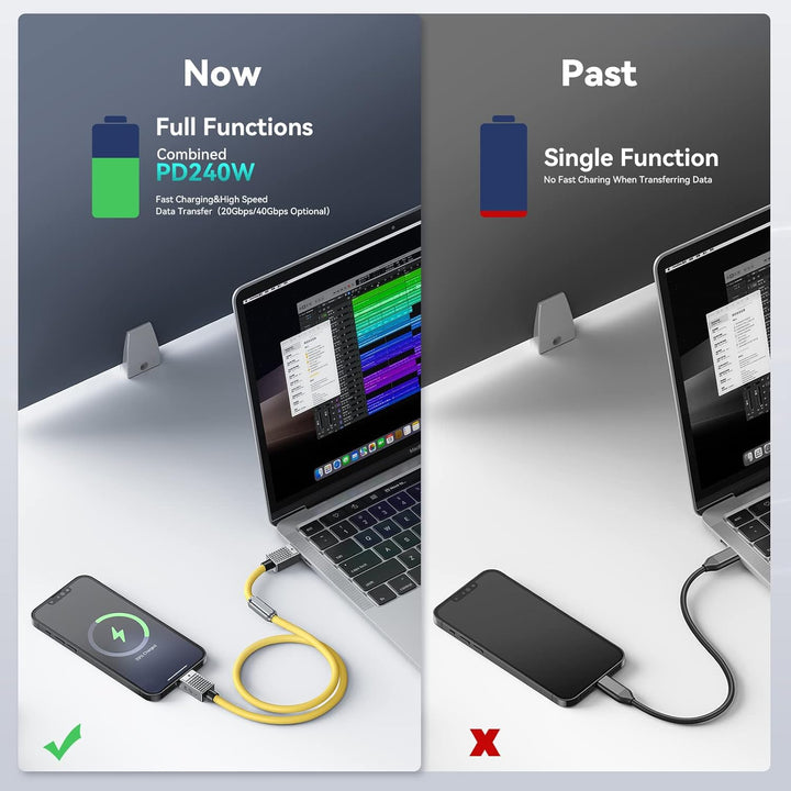 Yottamaster USB C auf USB C Kabel 240W, USB 4 Kabel für Thunderbolt 3/4 Unterstützt 40Gbps Datenüber