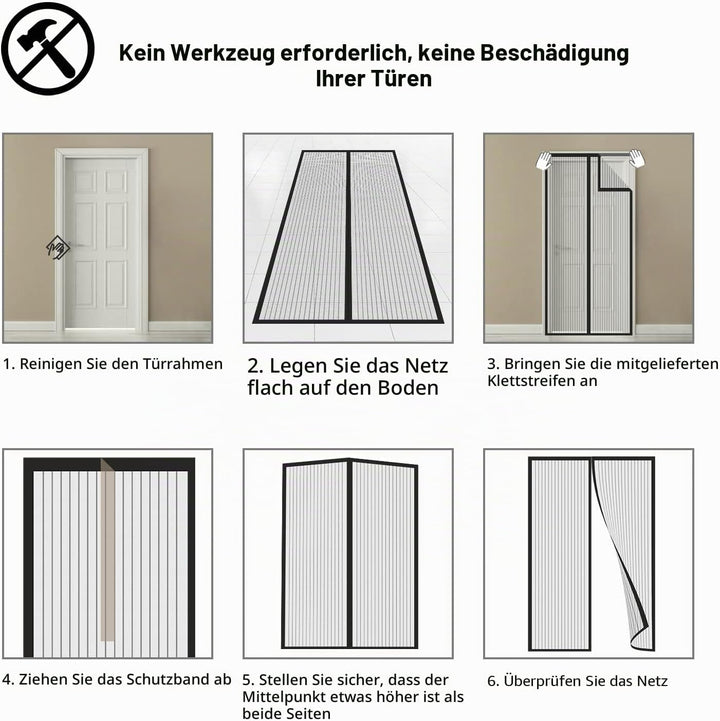 Fliegengitter Balkontür 55x210, SHA2WEN Fliegengitter Tür Schwarz, Geniessen Sie den Sommer mit Ihre