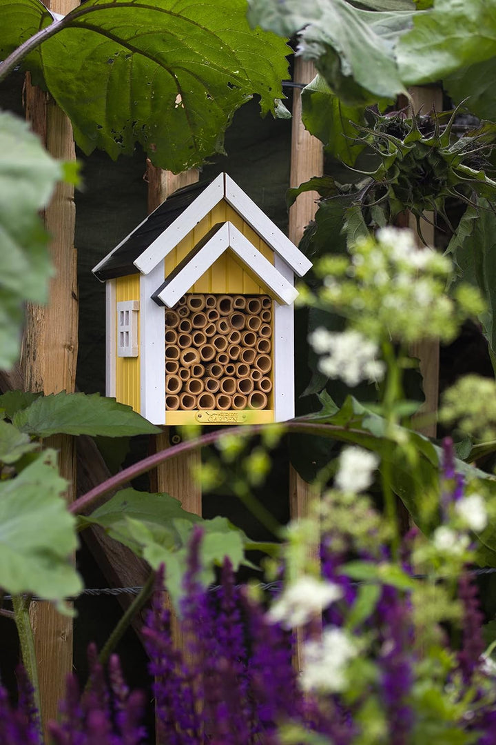 Wildlife Garden WG312 Bienen-Hotel Gelb - Insektenhotel aus Holz
