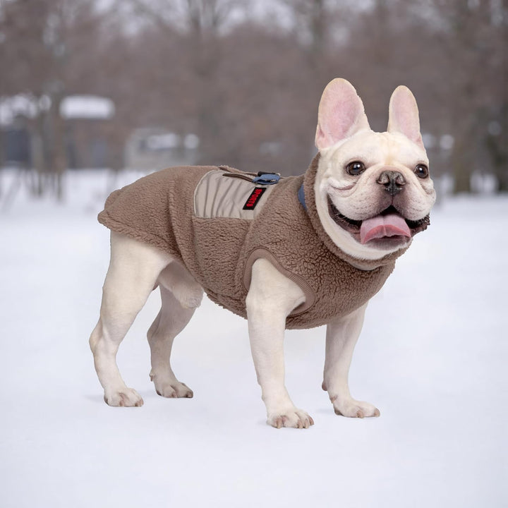 FEimaX Warme Hundemantel Winddichte Haustier Winter Fleece Hundejacke Winterweste mit D-Ring Hundekl