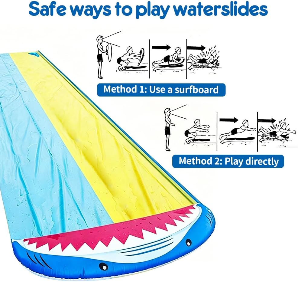 480 x 140 cm Wasserrutsche Garten für Kinder, Wasserrutsche Kinder Draussen, Wasserrutsche Aufblasba