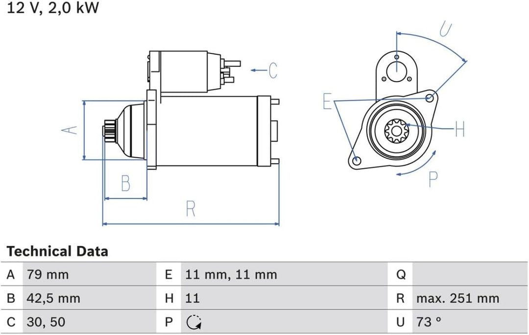 BOSCH 0 986 025 350 Anlasser