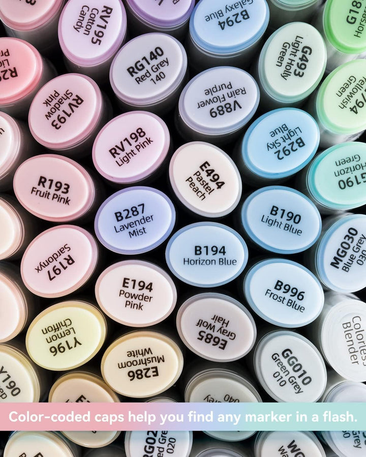 Ohuhu Pastel Marker Stifte, 48 Farben Permanent Marker Stiften Marker Pen verdoppelt spitzt Kunst Sk