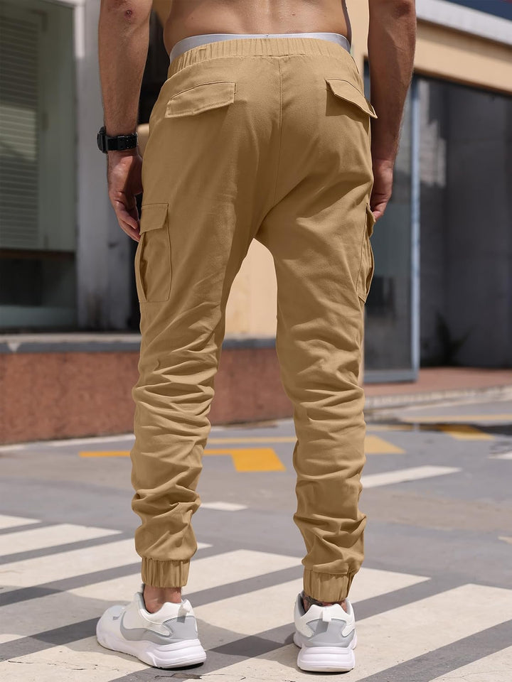Cindeyar Herren Hosen Slim Fit Casual Jogger Sporthose Freizeithose Cargo Chino Jeans Hose M Khaki 0