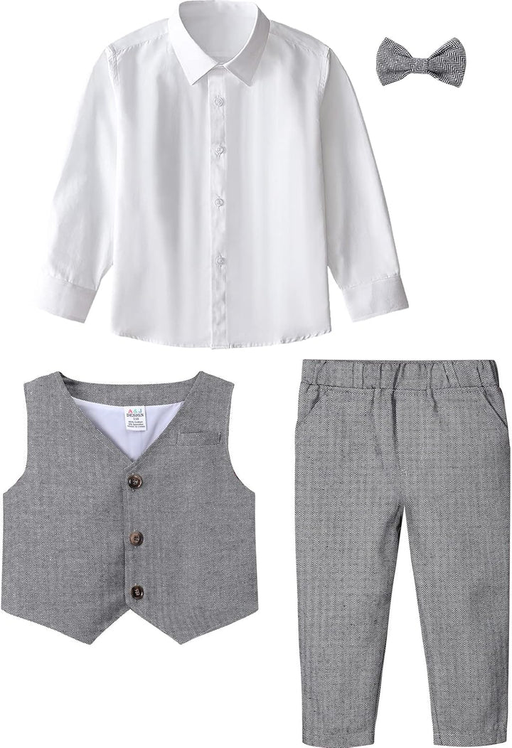 mintgreen Baby Junge Kleidung Formell Anzug Set Dunkelgrau 2-3 Jahre, Dunkelgrau 2-3 Jahre