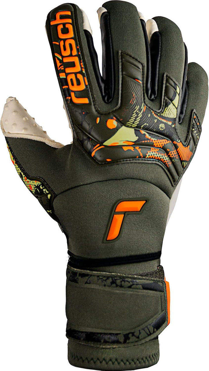 Reusch Attrakt Speedbump Ortho-tec warthandschuhe 8.5 Desert Green / Shock orng, 8.5 Desert Green /