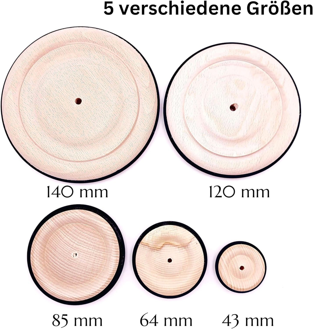 Holzrad aus Buche mit Gummireifen 140mm, 1 Stk - Räder aus Holz made in Austria 140 mm, 140 mm