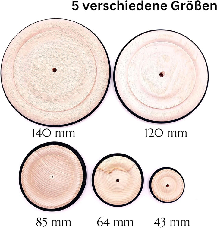 Holzrad aus Buche mit Gummireifen 140mm, 1 Stk - Räder aus Holz made in Austria 140 mm, 140 mm