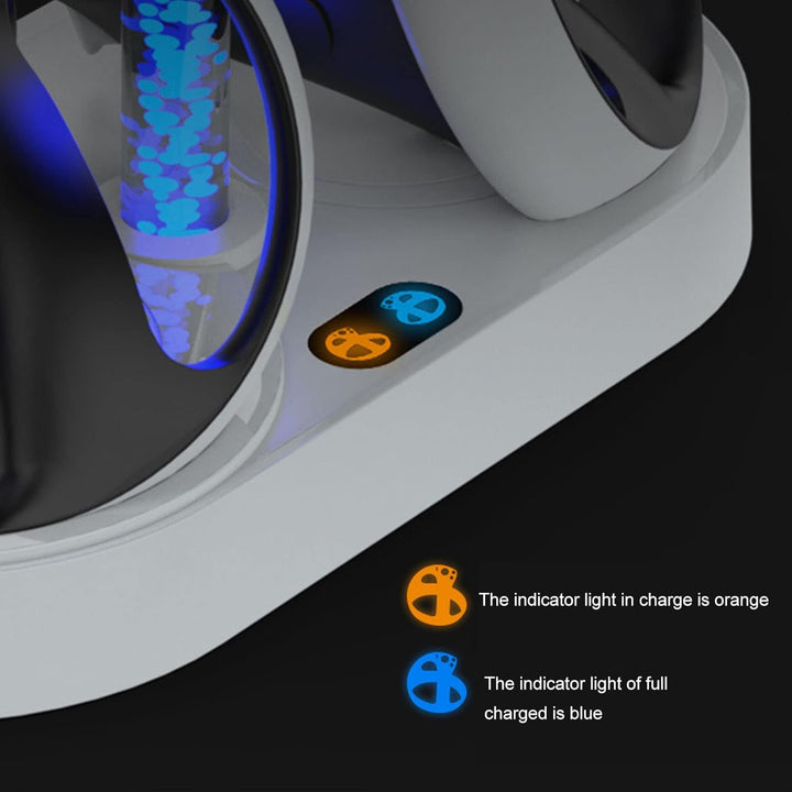 Topiky Magnetische Ladestation für VR2 Vontroller und für PS5-Konsole, RGB-USB-Schnellladestation mi
