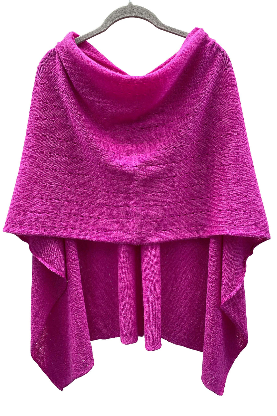 Multiwear Damen Poncho aus reinem Kaschmir, Hot Pink, Fuchsia