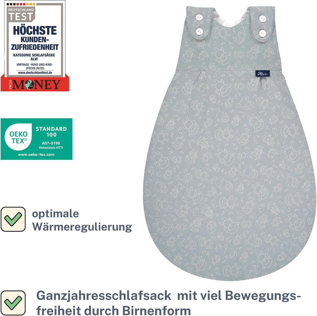 Alvi Baby Mäxchen Aussensack Exclusiv I Baby-Schlafsack mitwachsend & atmungsaktiv I Kinderschlafsac