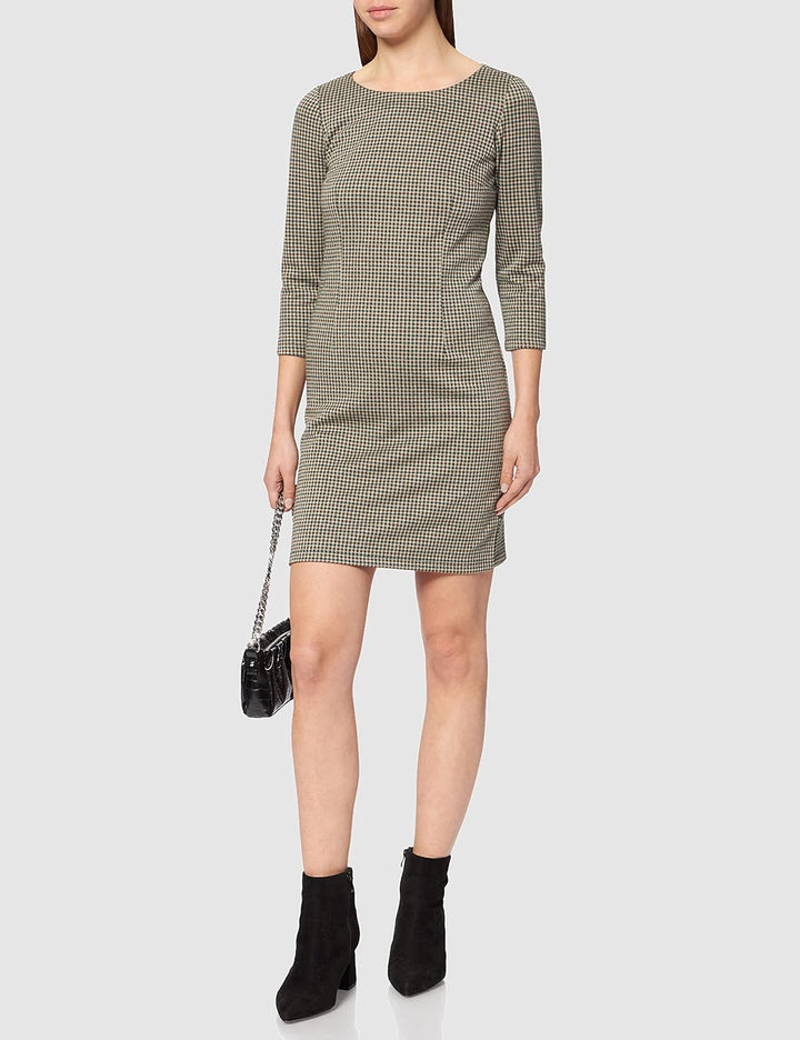 TOM TAILOR Damen Print Kleid 32 28373 - Beige Green Small Check, 32 28373 - Beige Green Small Check