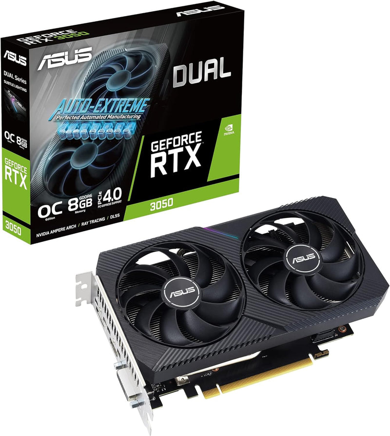 ASUS Dual GeForce RTX 3050 V2 OC Edition 8GB GDDR6 Gaming Grafikkarte (Nvidia RTX3050 V2, PCIe 4.0,