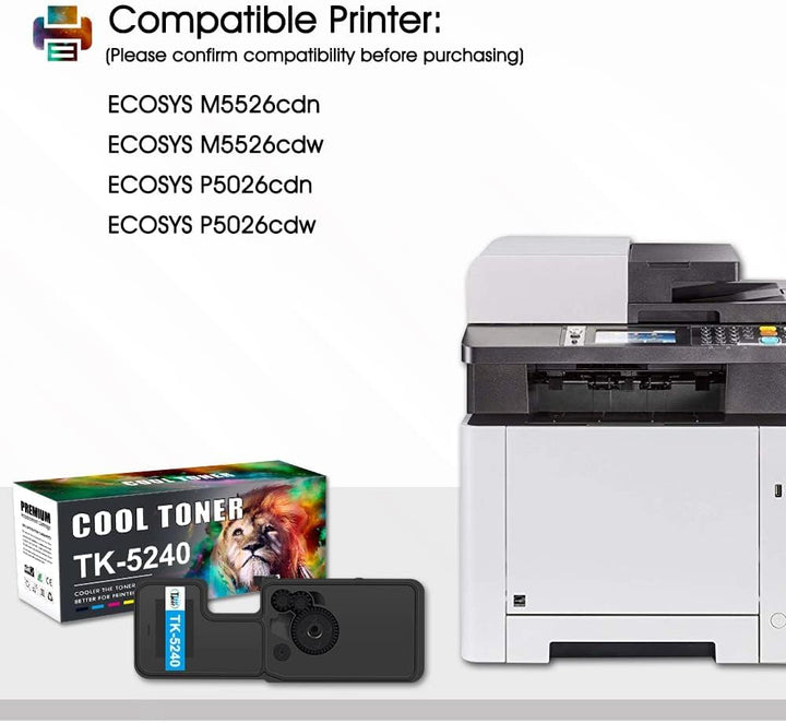 Cool Toner Kompatibel für Kyocera TK-5240K TK5240 TK5240K TK-5240 Ecosys M5526cdw M5526cdn P5026cdw