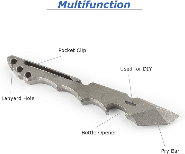 Titan-Stemmeisen EDC Outdoor Multi Tool mit Flaschenöffner Box Öffner Clip-Funktion für Outdoor Camp
