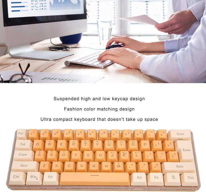 60% Kabelgebundene Gaming-Tastatur, 61 Tasten RGB-Tastatur für PC, Kabelgebundene Kompakte PC-Tastat