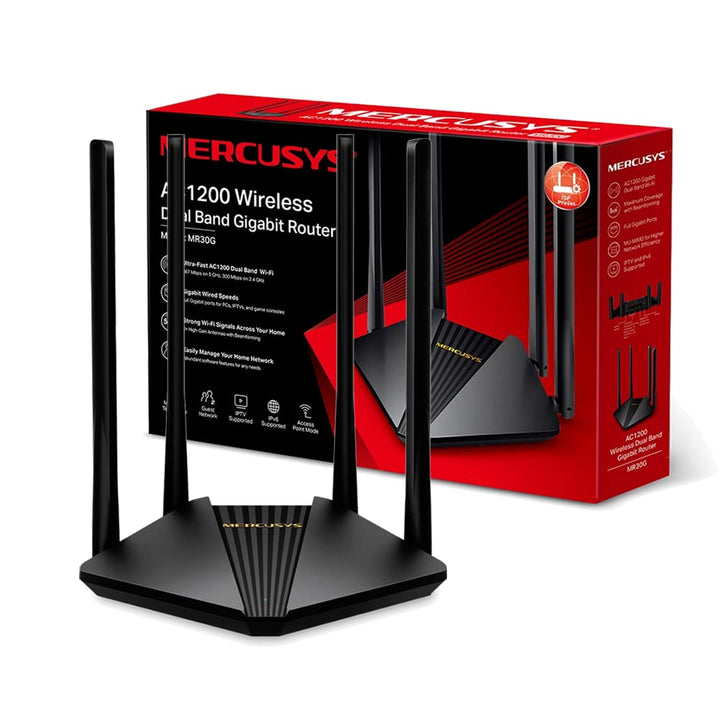 Mercusys MR30G Wireless Router Gigabit Ethernet Dual-Band (2.4 GHz / 5 GHz) Black