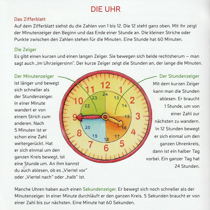 Atlanta Kinderwecker ohne Ticken + Lernbuch Conni Die Uhrzeit - 1953/17 BU Rosa, Rosa
