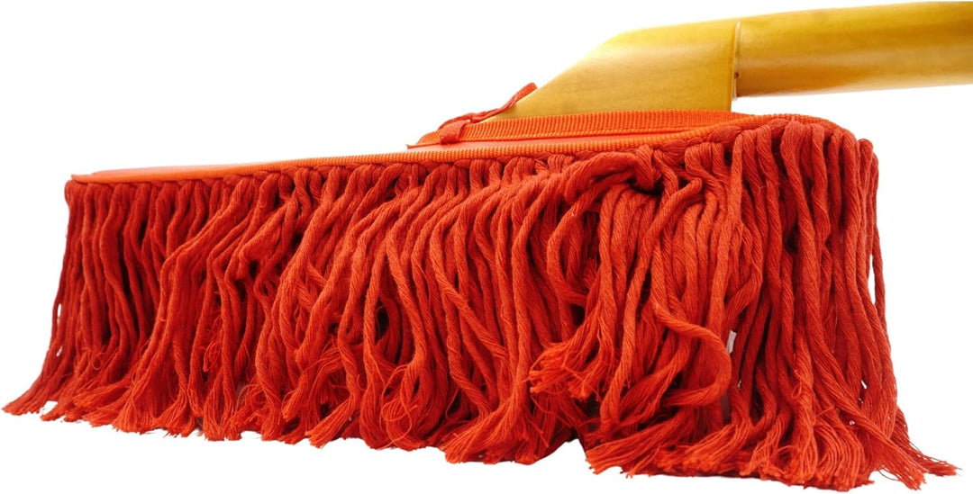 Car Duster California Style – Rot, 62cm, Baumwolle, Holzgriff, Waschbarer Reinigungskopf
